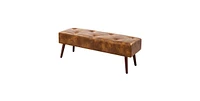 Slickblue Mid-Century End of Bed Bench with Upholstered Seat and Solid Wood Legs for Stylish Bedroom Seating