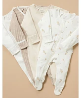 Purebaby Baby Zip Coverall 4 Pack