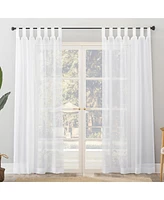 No. 918 Amina Open Weave Indoor/Outdoor Sheer Tab Top Curtain Panel