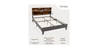 Slickblue Velvet Upholstered Platform Bed with Storage Headboard