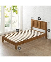 Slickblue Solid Wood Platform Bed Frame with Headboard for Enhanced Comfort