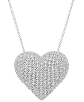 Diamond Heart Pendant Necklace (2 ct. t.w.) in 10k White Gold, 18" + 2" extender, Exclusively at Macy's