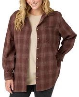 O'Neill Juniors' Travys Plaid Print High-Low-Hem Cotton Shirt