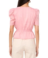 1.state Women's Puff-Sleeve Peplum Top