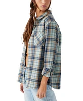 O'Neill Juniors' Logan Plaid Cotton Flannel Button-Front Shirt