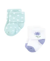 Touched by Nature Baby Girls Organic Cotton Socks, Flower Market, Months