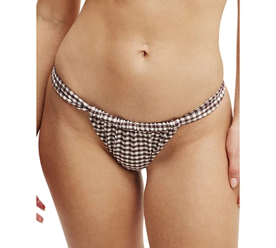 Cotton On Women's Gingham Gathered Brazilian Bikini Bottoms