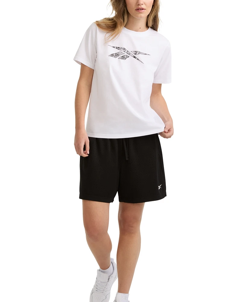Reebok Women's Snake-Print Logo T-Shirt