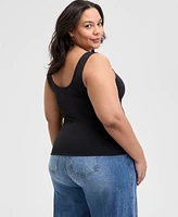 And Now This Plus Scoop-Neck Sleeveless Top