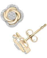 2-Pc. Set Diamond Pendant Necklace & Earrings (1/2 ct. t.w.) in 14k Gold-Plated Sterling Silver, Exclusively at Macy's