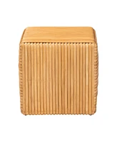 bali & pari Karina Bohemian Light Honey Rattan Footstool