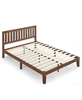 Slickblue King size Solid Wood Platform Bed Frame with Headboard