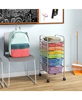 Gouun Multifunctional 6-Drawer Rolling Storage Cart with Deep and Shallow Drawers