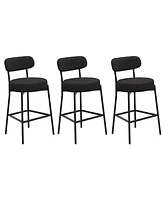 Dyhome Bar Stools Set of 3, 27 Inches Counter Height Kitchen with Back, Modern Metal Tall for Island