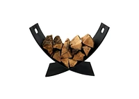 Slickblue Durable Black Firewood Log Storage Rack for Indoor and Outdoor Use