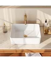 DeerValley Ally 19" x 15" Vitreous China Rectangular Bathroom Sink Vessel Sink