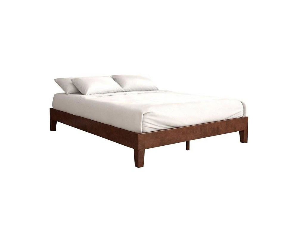 Slickblue Modern Low Profile Solid Wood Platform Bed Frame