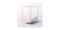 Slickblue French Country Style Four Poster Metal Canopy Bed