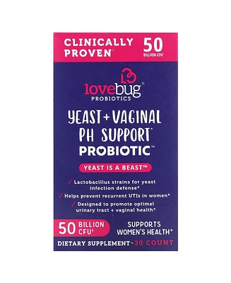 LoveBug Probiotics Yeast + Vaginal Ph Support Probiotic 50 Billion Cfu