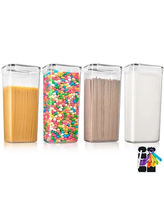 Sorbus 4 Pack Airtight (2.6L/88.4oz) Cereal Dispenser Canister Set with Lids - Easy Pour, Stackable, Store Dry Food, Rice Pasta and more