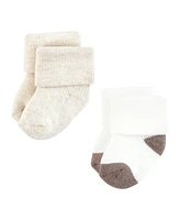 Touched by Nature Baby Boys Organic Cotton Socks, Brown Bear, Months