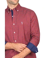 Tailorbyrd Men's Mini Geo Printed Sport Shirt