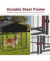Bingopaw Heavy Duty Outdoor Dog Kennels Crate Dog Cages Waterproof Sun Shadow Cover