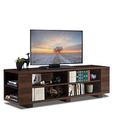 Slickblue Modern Tv Stand in Wood Finish for Flat-Screen Tv with Storage and Sleek Design