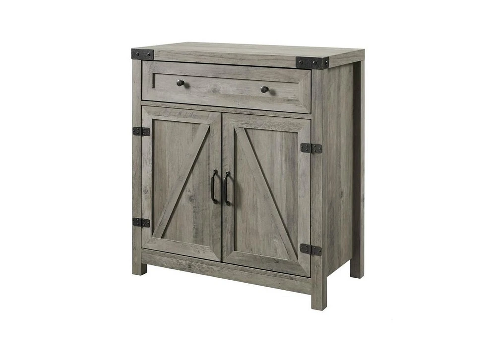 Slickblue Rustic Farmhouse Barn Door Storage Cabinet for Home Organization