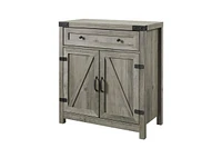 Slickblue Rustic Farmhouse Barn Door Storage Cabinet for Home Organization