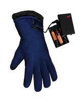ActionHeat Men's Aa Battery Heated Fleece Gloves - Unisex - Navy - One Size