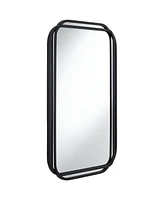 Uttermost Double Radius Matte Black 24" x 36 1/4" Wall Mirror