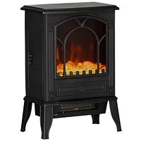 Homcom Electric Fireplace Stove with Overheat Protection 750W/1500W,