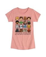 Star Wars Big Girls Characters Grid Short Sleeve Tee