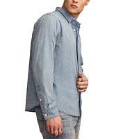 Lucky Brand Men's Long Sleeve Dot-Print Button-Front Poplin Shirt