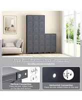 Gouun Metal Storage Locker with 3 Lockable Doors and Adjustable Feet