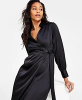 Bar Iii Women's Satin Tie-Front Dress, Exclusively at Macy's