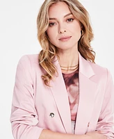 Bar Iii Women's Satin One-Button Blazer, Exclusively at Macy's