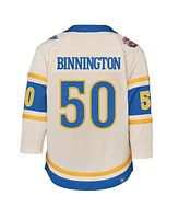 Outerstuff Big Boys and Girls Jordan Binnington Cream St. Louis Blues 2025 Nhl Winter Classic Premier Player Jersey