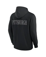 Fanatics Men's Black Pittsburgh Steelers Elements Blaze Tri-Blend Long Sleeve Hoodie T-Shirt