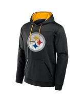 Fanatics Men's Black Pittsburgh Steelers Defender Pullover Hoodie