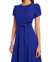 Calvin Klein Women's Tulip-Sleeve Tie-Waist A-Line Dress