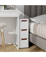 Gouun -Drawer Rolling Organizer Unit Narrow Storage Cabinet with Built-In Wheels for Small Space