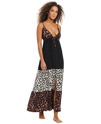 Bar Iii Women's My Skin Tie-Front Tiered Cover-Up Maxi Dress, Exclusively at Macy's