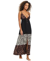 Bar Iii Women's My Skin Tie-Front Tiered Cover-Up Maxi Dress, Exclusively at Macy's