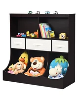 Gouun Freestanding Combo Cubby Bin Storage Organizer Unit with 3 Baskets