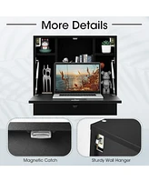 Gouun Wall-Mount Floating Desk Foldable Space Saving Laptop Workstation