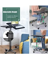 Gouun Adjustable Angle Height Rolling Laptop Table