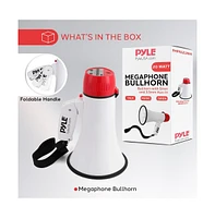 Pyle Portable Megaphone with Siren, 20 Watt Power, Aux Input for MP3, Automatic Siren, Lightweight