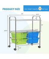 Gouun 4 Drawers Shelves Rolling Storage Cart Rack
